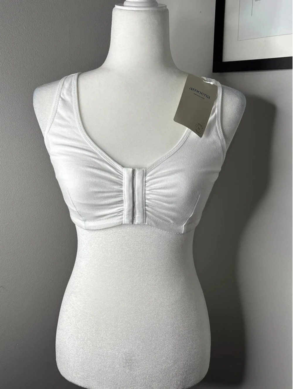 Amoena Frances Front Closure Bra White S A/B NWT